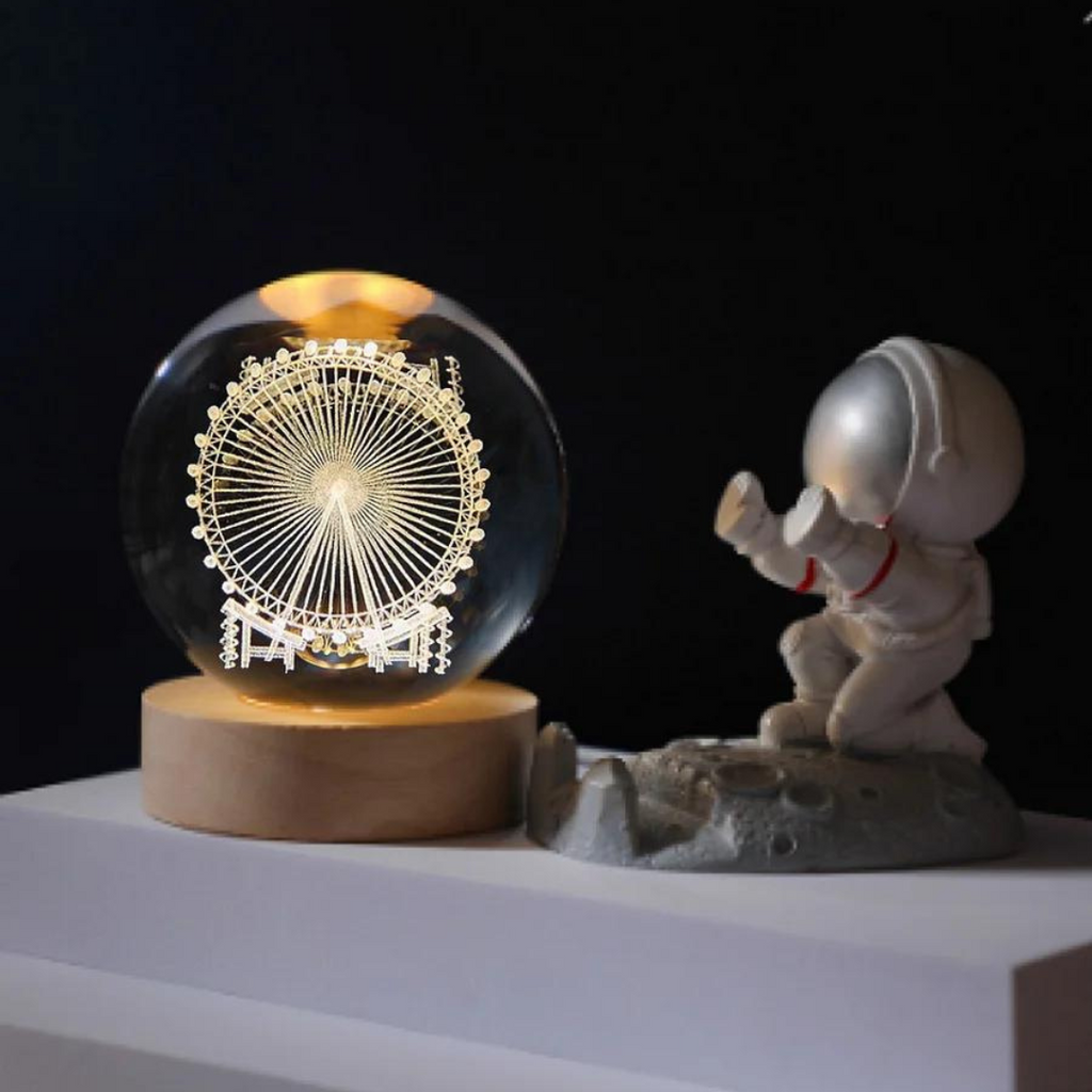 Globo Bellari Astral | Base Magnética de Madeira