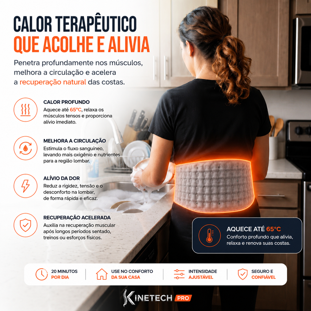 Kinetech Pro | Cinto Descompressor Lombar 4 em 1