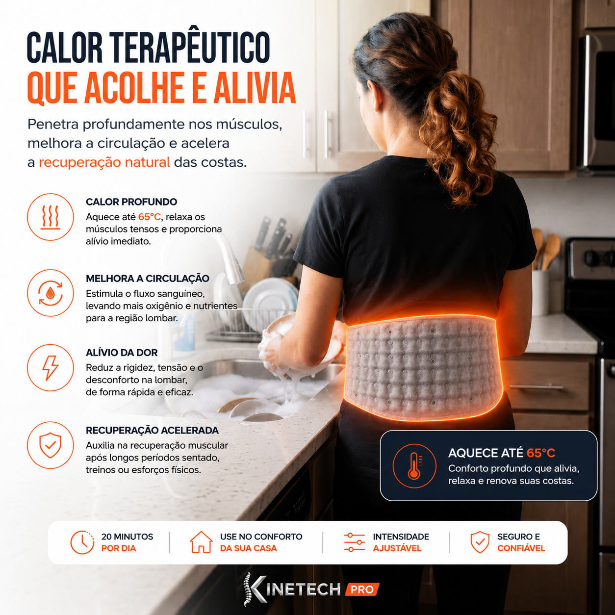 Kinetech Pro | Cinto Descompressor Lombar 4 em 1