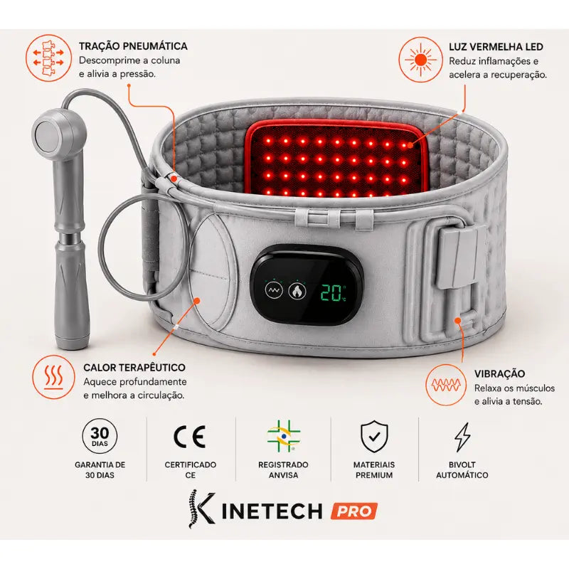 Kinetech Pro | Cinto Descompressor Lombar 4 em 1