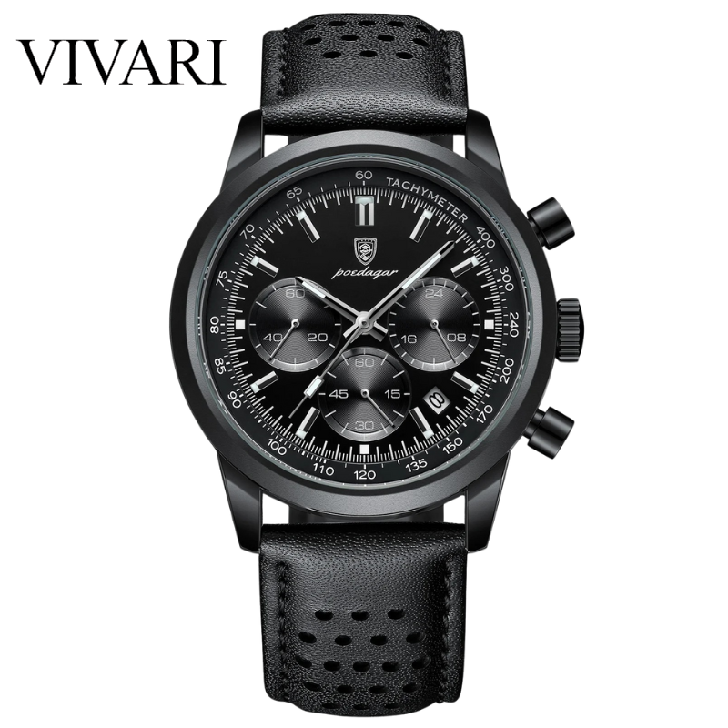 Lux Watch© | Relógio Masculino de Quartzo à Prova D'água com Pulseira de Couro
