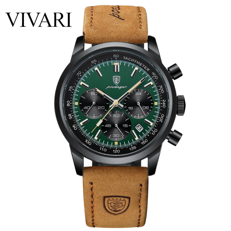 Lux Watch© | Relógio Masculino de Quartzo à Prova D'água com Pulseira de Couro
