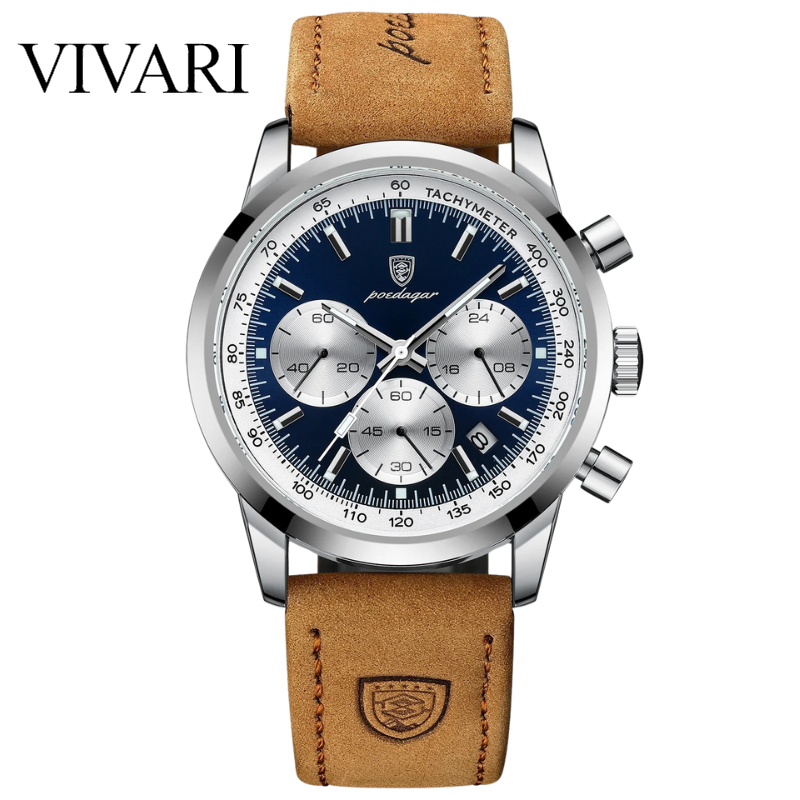Lux Watch© | Relógio Masculino de Quartzo à Prova D'água com Pulseira de Couro
