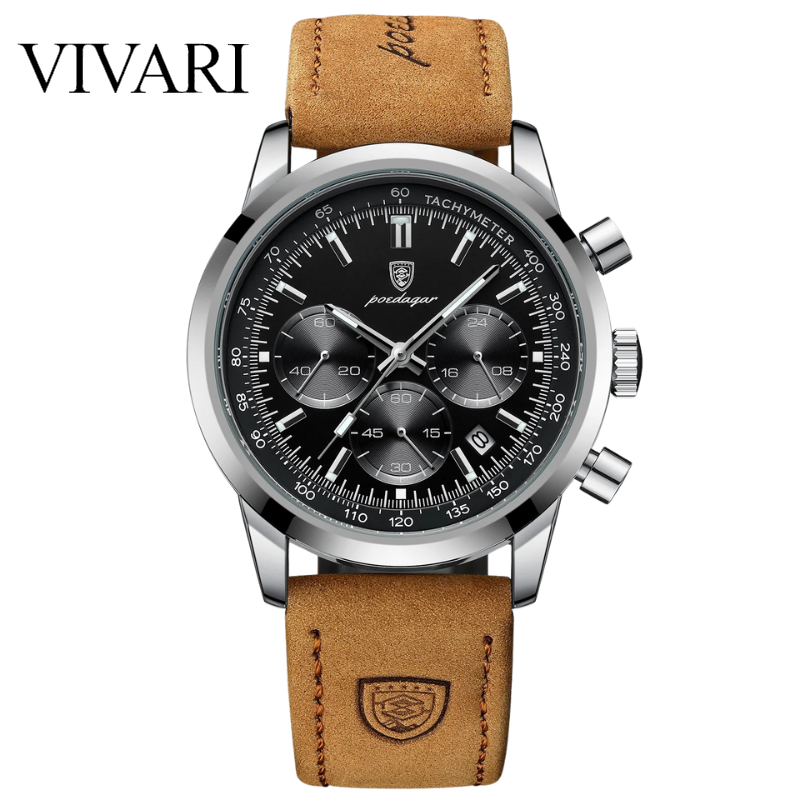 Lux Watch© | Relógio Masculino de Quartzo à Prova D'água com Pulseira de Couro